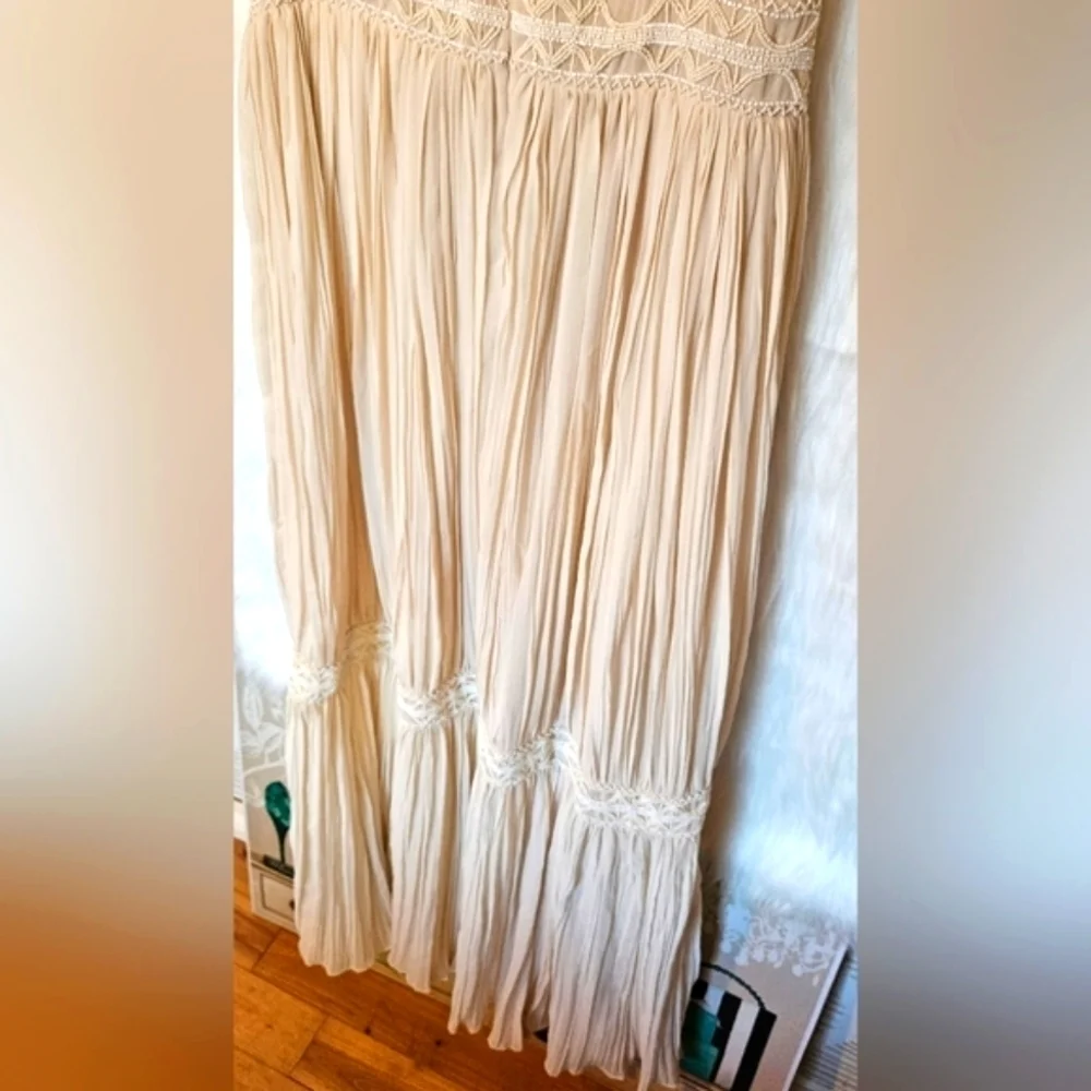 Massimo Dutti Bohemian Crepe Beaded Maxi Dress - Picture 7 of 10
